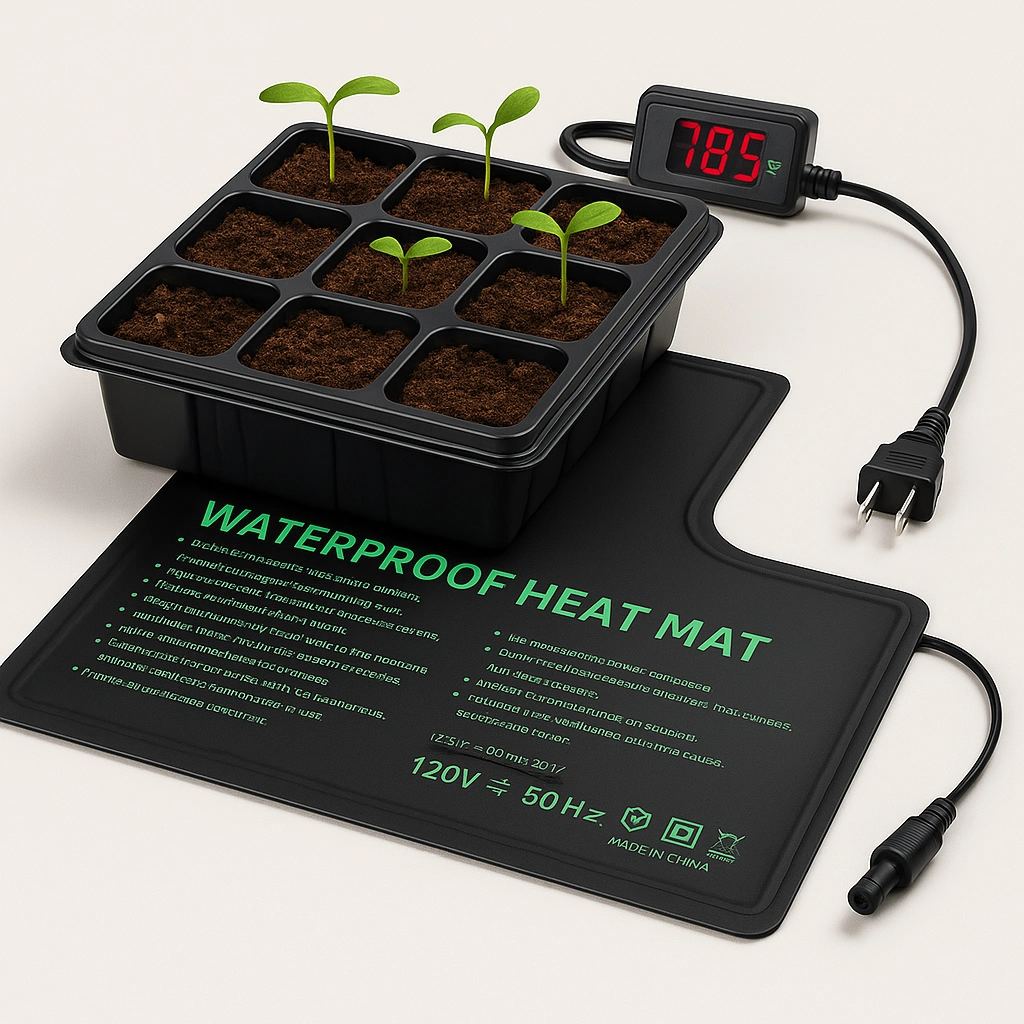 Seedling heat mat with thermostat